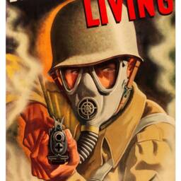 Reprint Of A Us Ww2 Propaganda Poster - Designed For Living Gasmaks - thumbnail 3