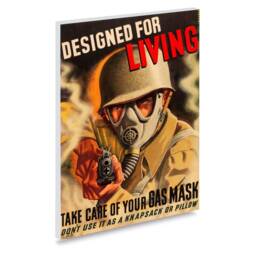 Reprint Of A Us Ww2 Propaganda Poster - Designed For Living Gasmaks - thumbnail 2