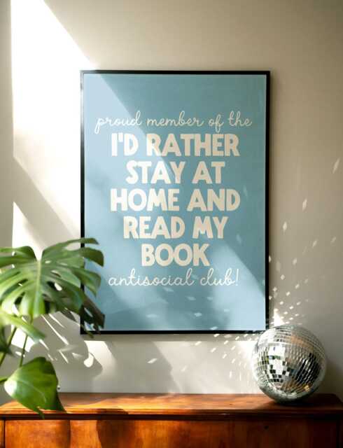 I'd Rather Stay At Home & Read - Acotar, Book Posters, Quotes Print, Bookish, Lover Art Print Romantasy Romance, Funny - image 1