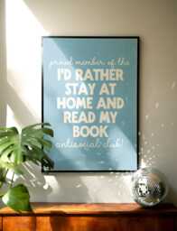 I'd Rather Stay At Home & Read - Acotar, Book Posters, Quotes Print, Bookish, Lover Art Print Romantasy Romance, Funny - thumbnail 1