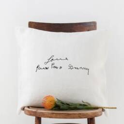 Custom Embroidered Handwriting Pillow Cover, Actual Personalized Pillow, Loved Ones Memorial Gift, Stitched Keepsake - thumbnail 2