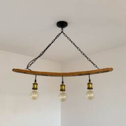 Rustic Whisky Barrel Pendant Light - Reclaimed Wood Chandelier For Kitchen, Bar, Farmhouse Decor - thumbnail 3