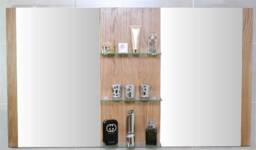 Oak Wall Mounted Double Mirror