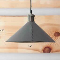 Leather Cone Pendant Light Fixtures For Kitchen & Dining - Decorative Lampshade Japandi Furniture Lightning Game Table - thumbnail 2