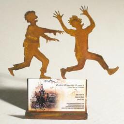 Zombie Chasing Victim Business Card Holder - Free Shipping in Us - thumbnail 2