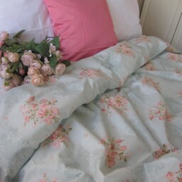 Vintage Floral Duvet Cover Mint Green Pale Blue Pink Posy Roses Pastel Queen-King Duvet Shabby Chic Bedding Turkish Cotton Nurdanceyiz - thumbnail 3