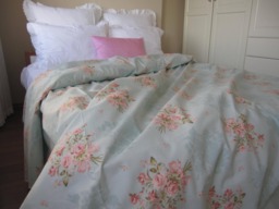 Vintage Floral Duvet Cover Mint Green Pale Blue Pink Posy Roses Pastel Queen-King Duvet Shabby Chic Bedding Turkish Cotton Nurdanceyiz - thumbnail 1