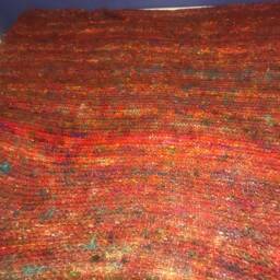 Red Sari Squish Bedspread Or Afghan - thumbnail 2