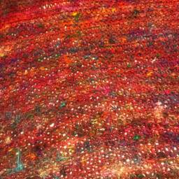 Red Sari Squish Bedspread Or Afghan - thumbnail 4