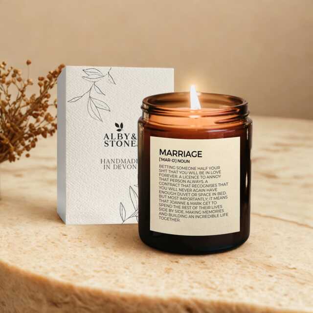 Wedding Gift For Couple Unique Personalised Candle Hand Poured Scented Candle - image 1