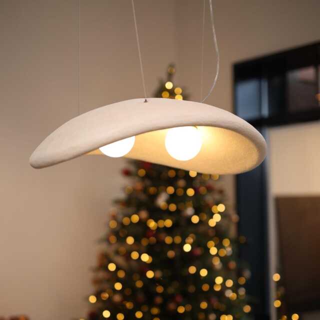 Handmade Clay Pendant Light, Wabisabi Style Ceiling Lamp, Dining Room Lighting - image 1