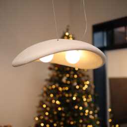 Handmade Clay Pendant Light, Wabisabi Style Ceiling Lamp, Dining Room Lighting - thumbnail 1