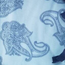 Western No Sew Tied Blanket, Southern Farmhouse Decoration, Blue & Navy Floral Throw, Flower Fleece Knotted Baby Soft Dog Bedding - thumbnail 3