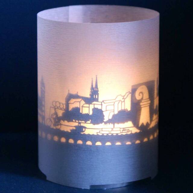 Basel Skyline Gift Tube Shadow Play - Transform Your Space With Captivating Landmarks in Mesmerizing Silhouettes - image 1