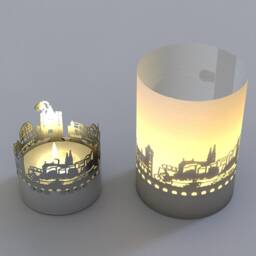 Basel Skyline Gift Tube Shadow Play - Transform Your Space With Captivating Landmarks in Mesmerizing Silhouettes - thumbnail 3