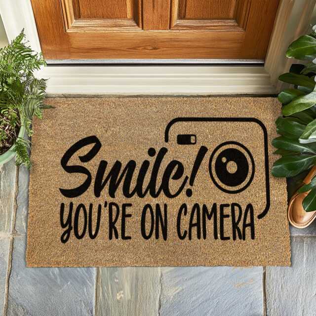 Smile You're No Camera - Quirky & Funny Doormat A Lighthearted Welcome With Just The Right Amount Of Confusion Coir - image 1