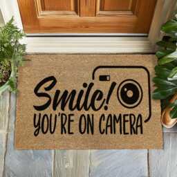 Smile You're No Camera - Quirky & Funny Doormat A Lighthearted Welcome With Just The Right Amount Of Confusion Coir - thumbnail 1
