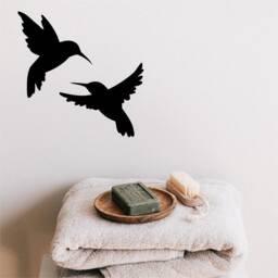 Swallow Pair Vinyl Wall Art, Decal, Sticker, Transfer, Mural, Decor, Rent Friendly, Interior, Exterior, Full Removable, - 0727 - thumbnail 1