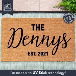 Housewarming Family Name Door Mat - Custom Personalised Doormat Established Date Home Decor Wedding Gift - thumbnail 1