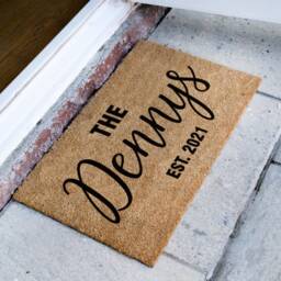 Housewarming Family Name Door Mat - Custom Personalised Doormat Established Date Home Decor Wedding Gift - thumbnail 2