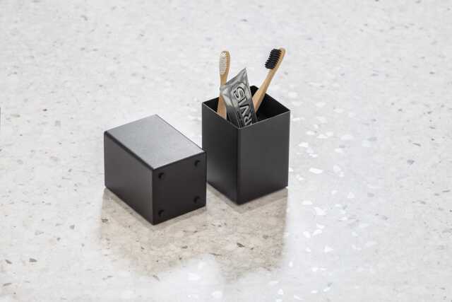 Modern Black Cup For Toothbrushes Foghi, Toothbrush Holder To Industrial Bathroom, Bathroom Accessories, Bath Cup, Dabstory - image 1