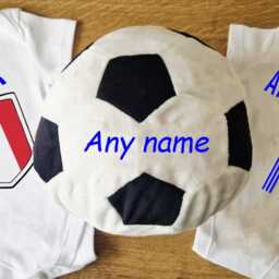 Personalised Embroidered Italia Italy Soft Toy Football & Babygrow/Romper Tshirt Set - thumbnail 2