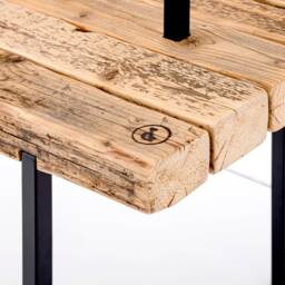 Small Coat Rack Made Of Reclaimed Wood With Practical Bench - thumbnail 3