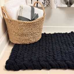 Chunky Chenille Hand Knit Bath Mat - thumbnail 3