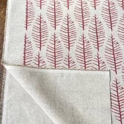 1558. Orna Soft Red Block Print Linen Look 100% Cotton Cushion Cover - thumbnail 4