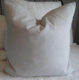 Small Blue & Red Ticking.striped Pillow Cover.white..farmhouse Pillows.farmhouse Decor.country Living Decor Stripes - thumbnail 1