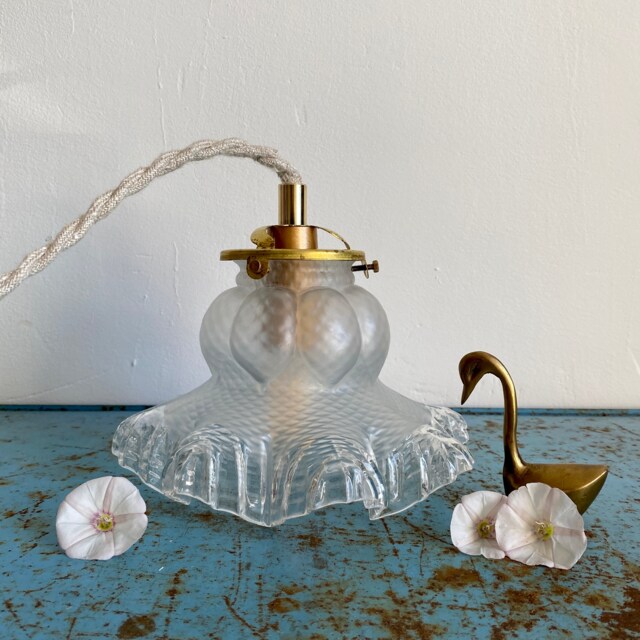 Vintage Tulip Lamp in Clear & Frosted Glass - image 1