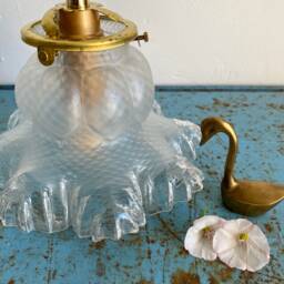 Vintage Tulip Lamp in Clear & Frosted Glass - thumbnail 3