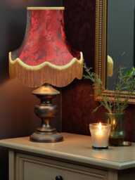 Burgundy Red Paisley Fabric Lampshade Handmade in The UK For Table & Floor Standard Lamp Shades, Ceiling Lights, Clip On Wall Lights - thumbnail 1