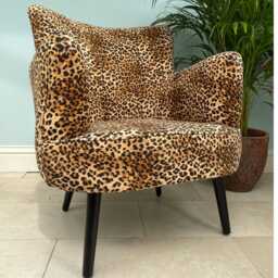Leopard Animal Print Armchair & Matching Footstool - thumbnail 3