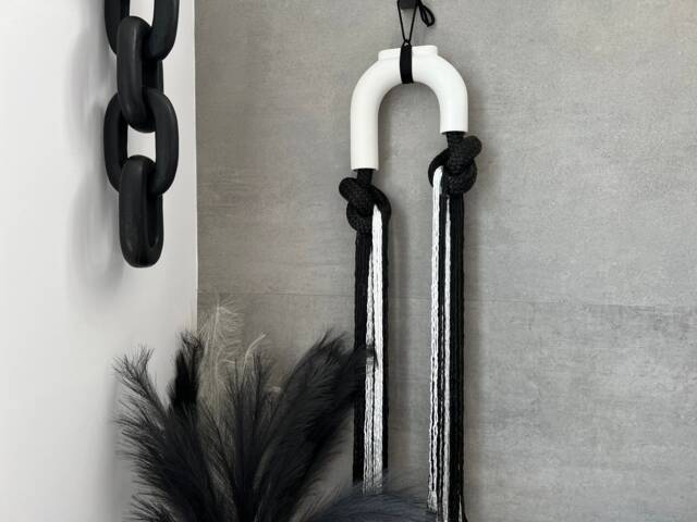Wall Hanging// Ceramic & Fiber Details// Textil Art// Contemporary Decor// Colgante De Pared// - image 1