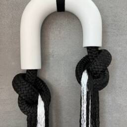Wall Hanging// Ceramic & Fiber Details// Textil Art// Contemporary Decor// Colgante De Pared// - thumbnail 3