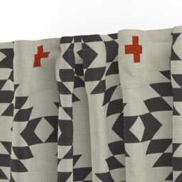 Southwestern Curtain Panel - Geometric Woven Look Neutral Nursery Custom Native Natural Orange Large By Holli_Zollinger - thumbnail 3