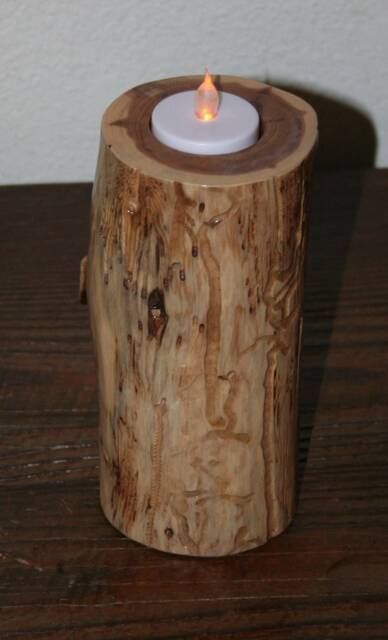 Unique Cedar Tealight Candle Holder - Medium - image 1
