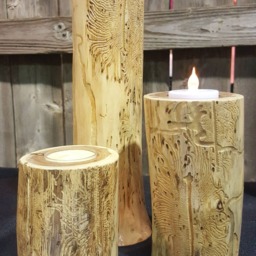 Unique Cedar Tealight Candle Holder - Medium - thumbnail 4