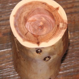 Unique Cedar Tealight Candle Holder - Medium - thumbnail 2