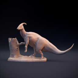 Parasaurolophus Walkeri Model - 125 Scale 3D Resin Printed Miniature - thumbnail 1