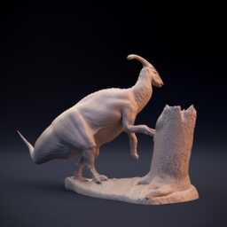 Parasaurolophus Walkeri Model - 125 Scale 3D Resin Printed Miniature - thumbnail 2