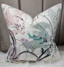 Villa Nova Artesia Eden Cotton Fabric Cushion Cover - Decorative Throw Pillowcase Home Decor Pink & Purple Brushstroke Pastels Pink Teal