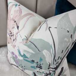Villa Nova Artesia Eden Cotton Fabric Cushion Cover - Decorative Throw Pillowcase Home Decor Pink & Purple Brushstroke Pastels Pink Teal - thumbnail 3