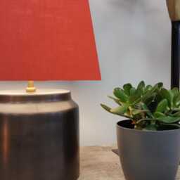 Burnt Orange Extra Tall Cone Lampshade in Linen, Conical Fat Lamp Shade - thumbnail 2