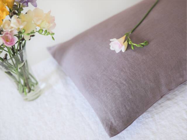 Ash Roses Linen Pillow Cover, Cases, Stone Washed Sham, Pillows, Bedroom Bed Case, Flax Pillows - image 1