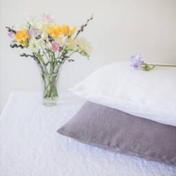 Ash Roses Linen Pillow Cover, Cases, Stone Washed Sham, Pillows, Bedroom Bed Case, Flax Pillows - thumbnail 3
