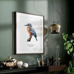 Kingfisher Wall Print, Bird Decor, Illustrations, Lover, Gift Prints - thumbnail 3