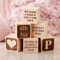 Personalised Christening Heart Building Block