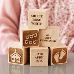 Personalised Christening Heart Building Block - thumbnail 2